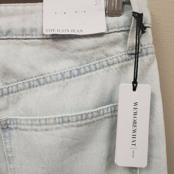 NWT WeWoreWhat The Icon Jeans 2 Light Icy Wash Straight Leg High Rise - Picture 12 of 13